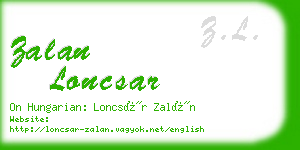 zalan loncsar business card